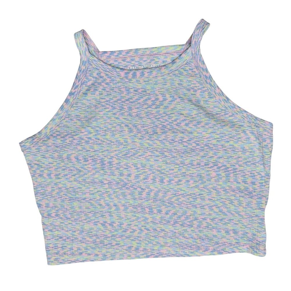 American eagle crop tank top pastel pink, purple, blue, green size XL